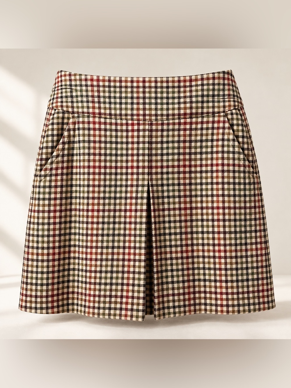 Banana Republic Factory Wool Blend Plaid Pleated Mini Skirt Size 4
